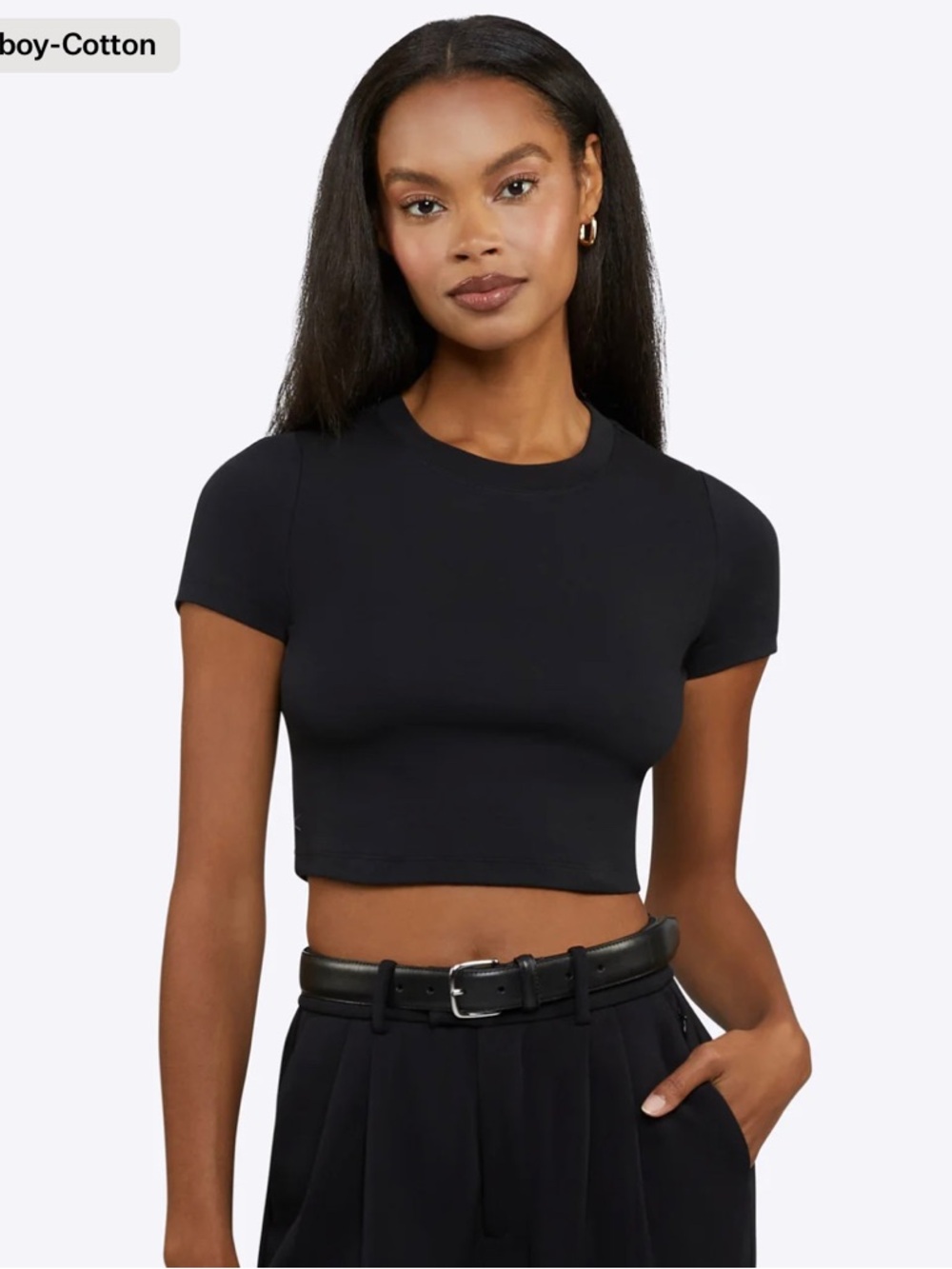 Cuts Tom Boy Cropped Tee - S